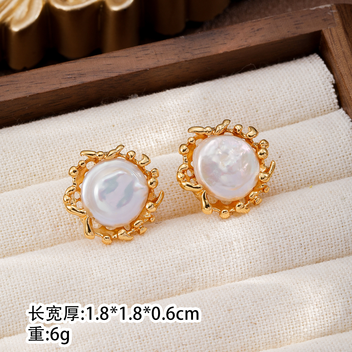 NALA Freshwater Pearl Earrings Flower Pearl Earrings Earrings