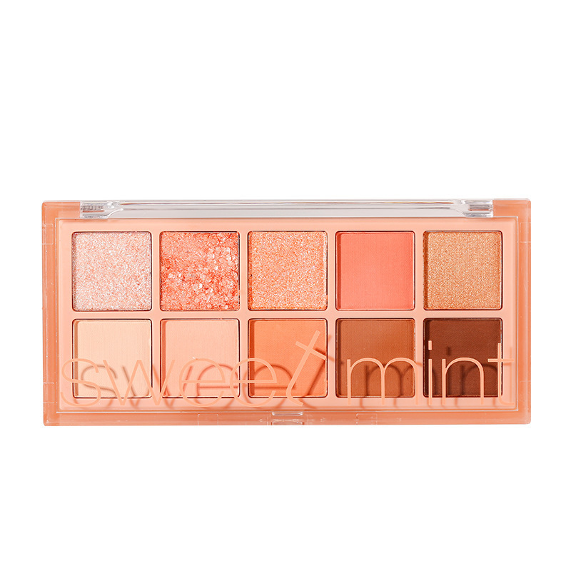 Makeup Sweet Mint Ten-Color Eyeshadow Palette Pearl Matte Shimmer Student Daily Nude Cement Earth Tone