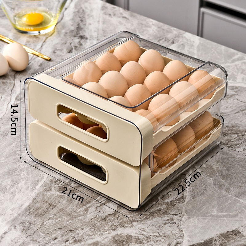 Egg Storage Box Refrigerator-Specific Drawer Type for Eggs Kitchen Fresh-Keeping Box Food-Grade Organizer