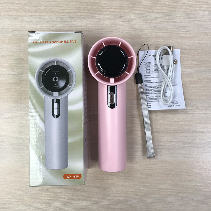 High-speed N638 USB rechargeable small fan high wind handheld turbo fan mini student portable cooling