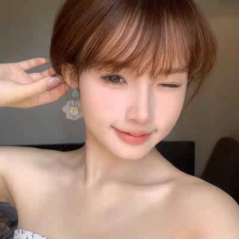 Sweet Dopamine Flower Ear Hooks for Women New Summer Vacation Style Exaggerated Seaside Cute Earrings for Women