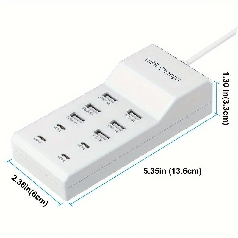 50W multi-port charger phone tablet earphone speaker USB multi-port socket charger