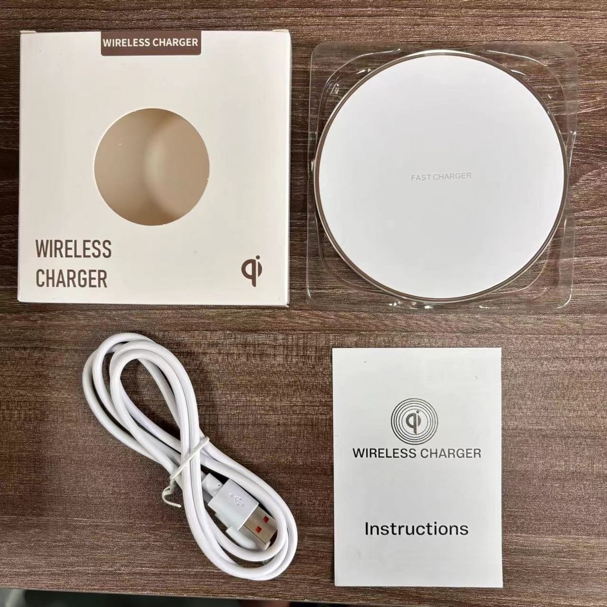 Phone wireless charger 15W round wireless charger with breathing light aluminum alloy 35W desktop charger