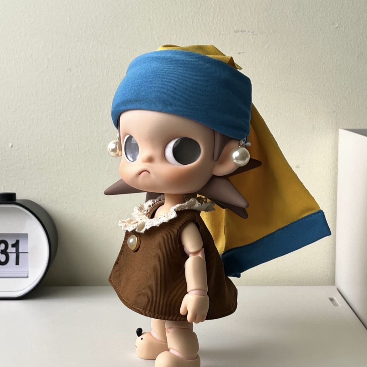 Only doll clothes] Suitable for Zsiga doll clothes movable figure 20cm Gazi sister girl with pearl earring outfit