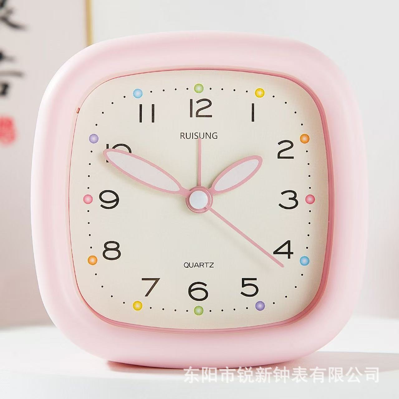 Cream style alarm clock student lazy wake-up clock simple silent night light children learning clock