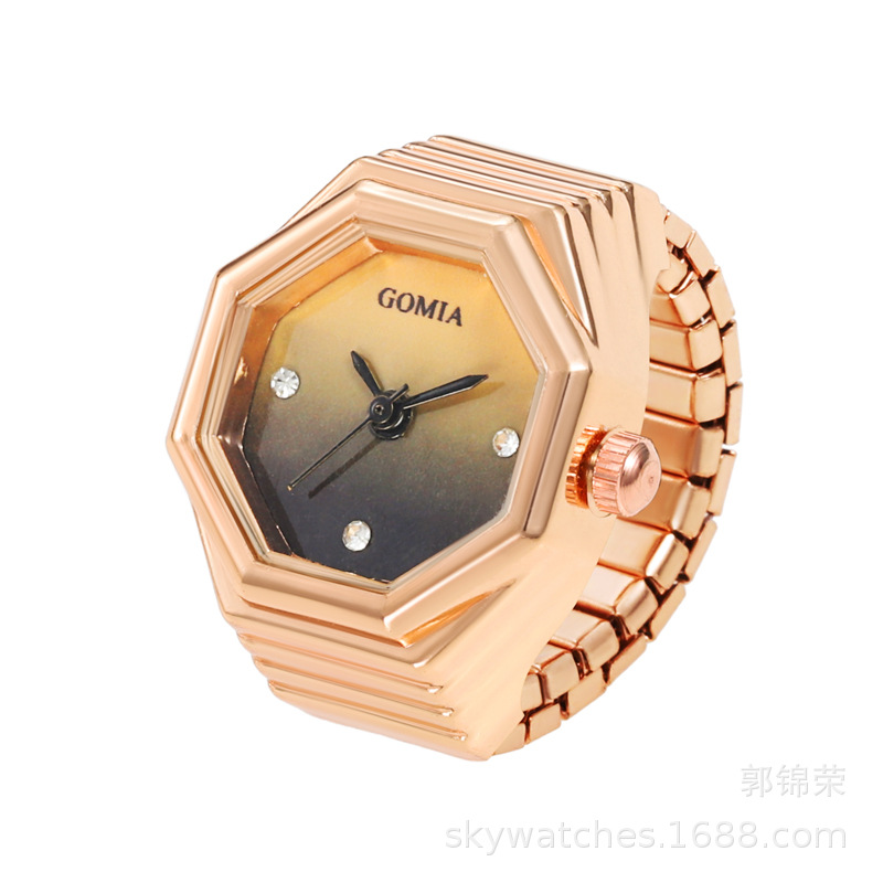 Ring Watch New Simple Men's and Women's Couple Hexagonal Ring Watch Extended Strap