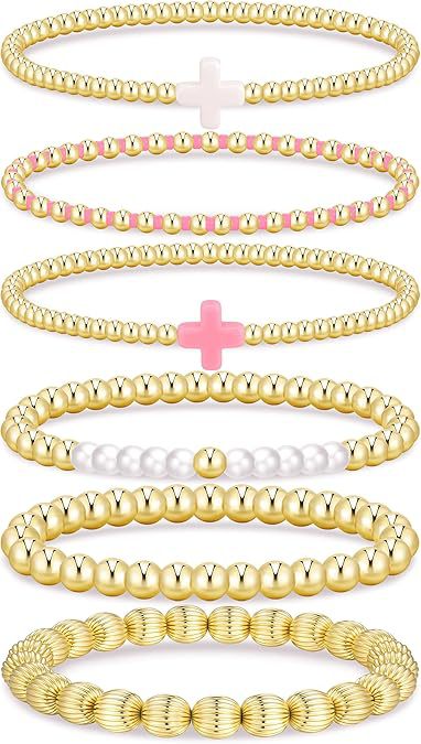 Pearl CC Bead Bracelet Multi-Layer Stacking Gold Bead Chain Women's Bracelet