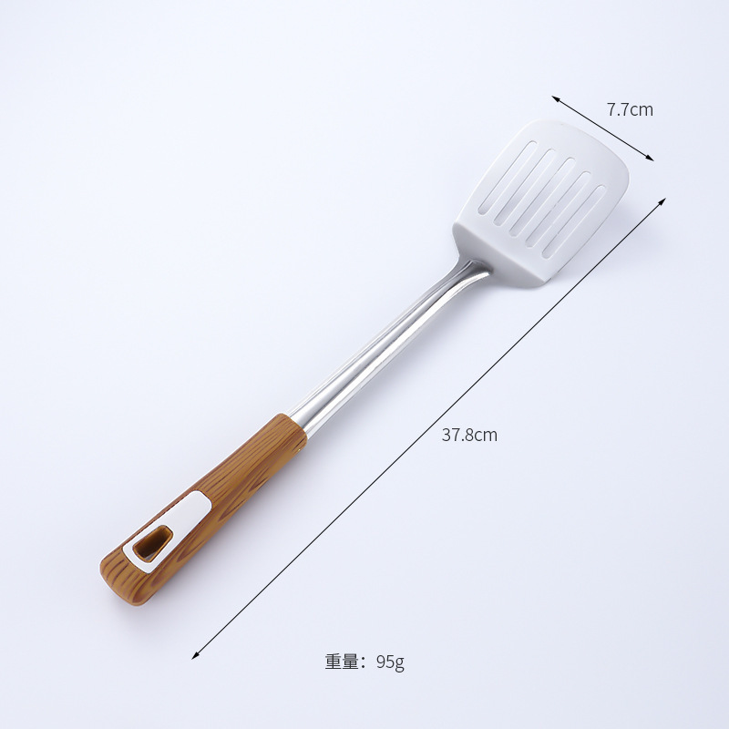Stainless steel thickened wok spatula soup spoon home kitchen anti-scald wok spatula slotted spoon frying spatula rice spoon cooking utensils T
