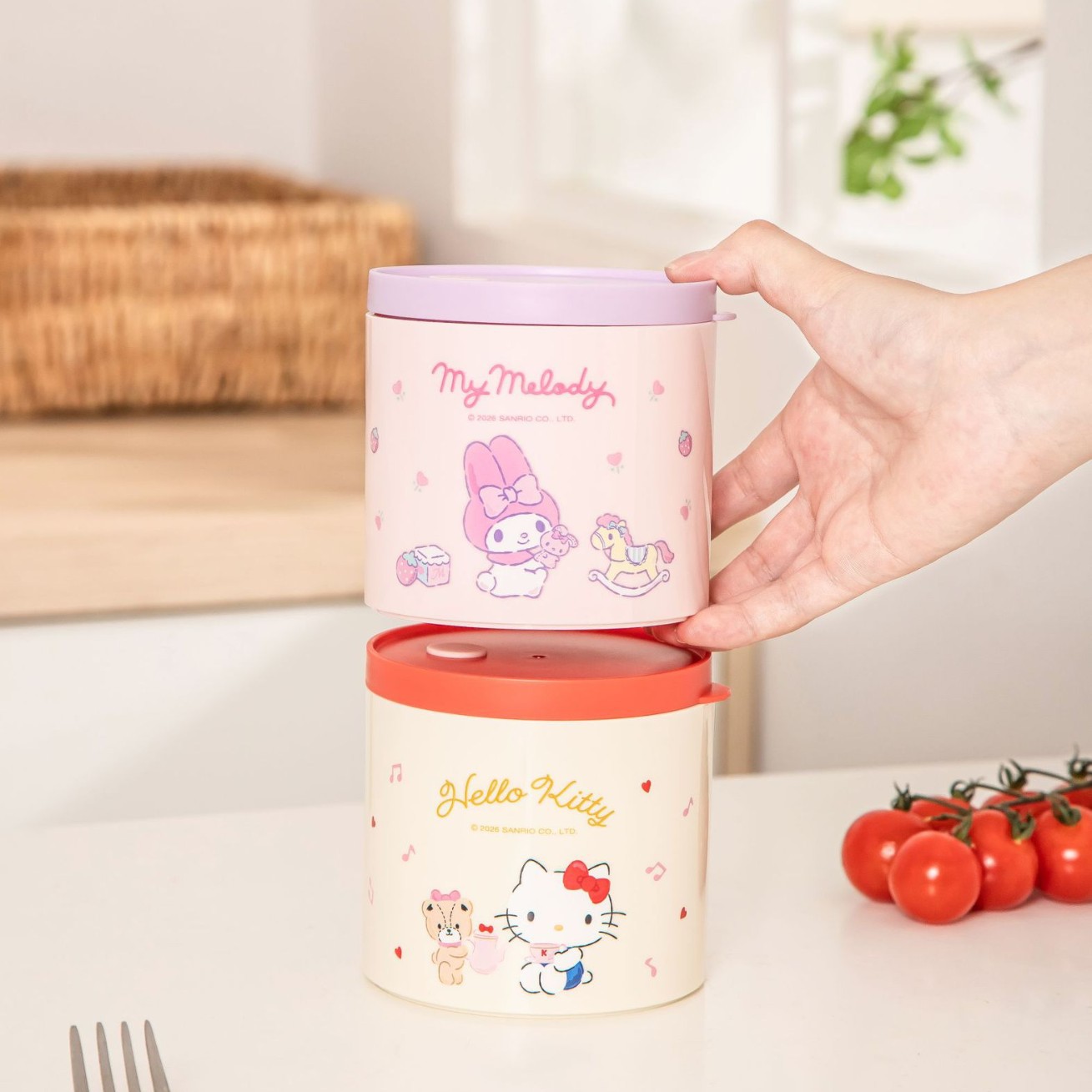 Sanrio Official Draining Fresh-Keeping Box Sealed Food-Grade Fruit and Vegetable Draining Basket Refrigerator-Specific Green Onion Ginger Garlic Sealed Box