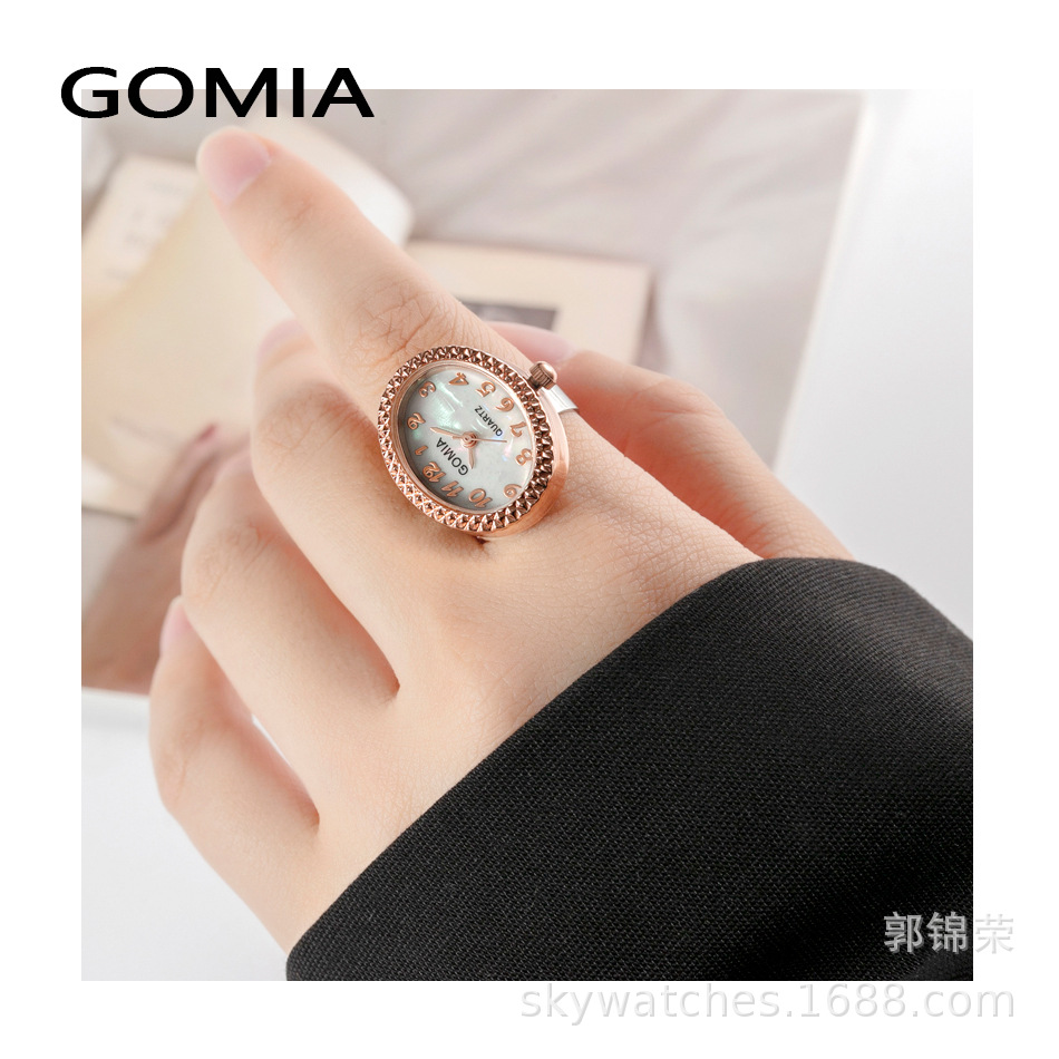 New Oval Ring Watch GOMIA Waterproof Finger Watch Ring Adjustable Digital Small Watch
