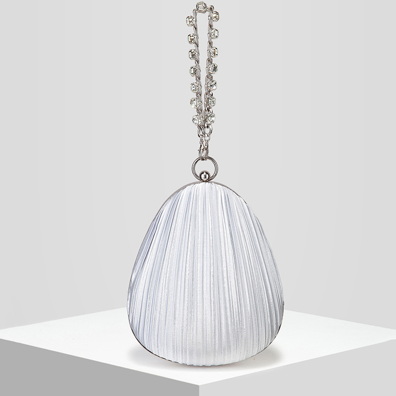 New Women's Satin Pleated Evening Bag Wedding Bag Banquet Bag Handbag Evening Bag