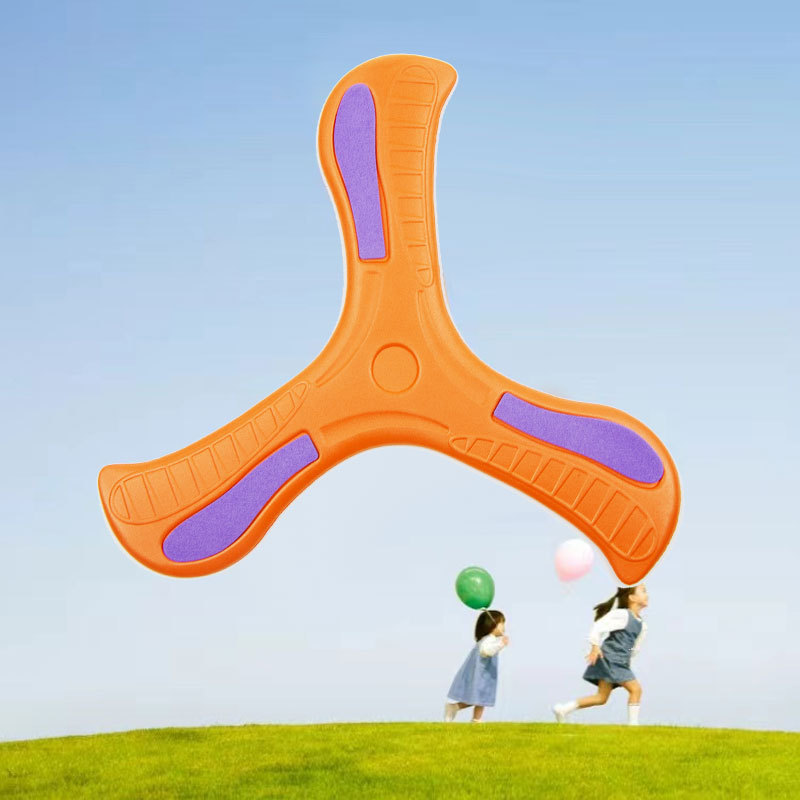 Children's Large Boomerang Toy That Flies Back and Won'T Break, Soft Frisbee Toy, Soft Three-Blade Interactive Hand-Thrown Whirlwind Frisbee