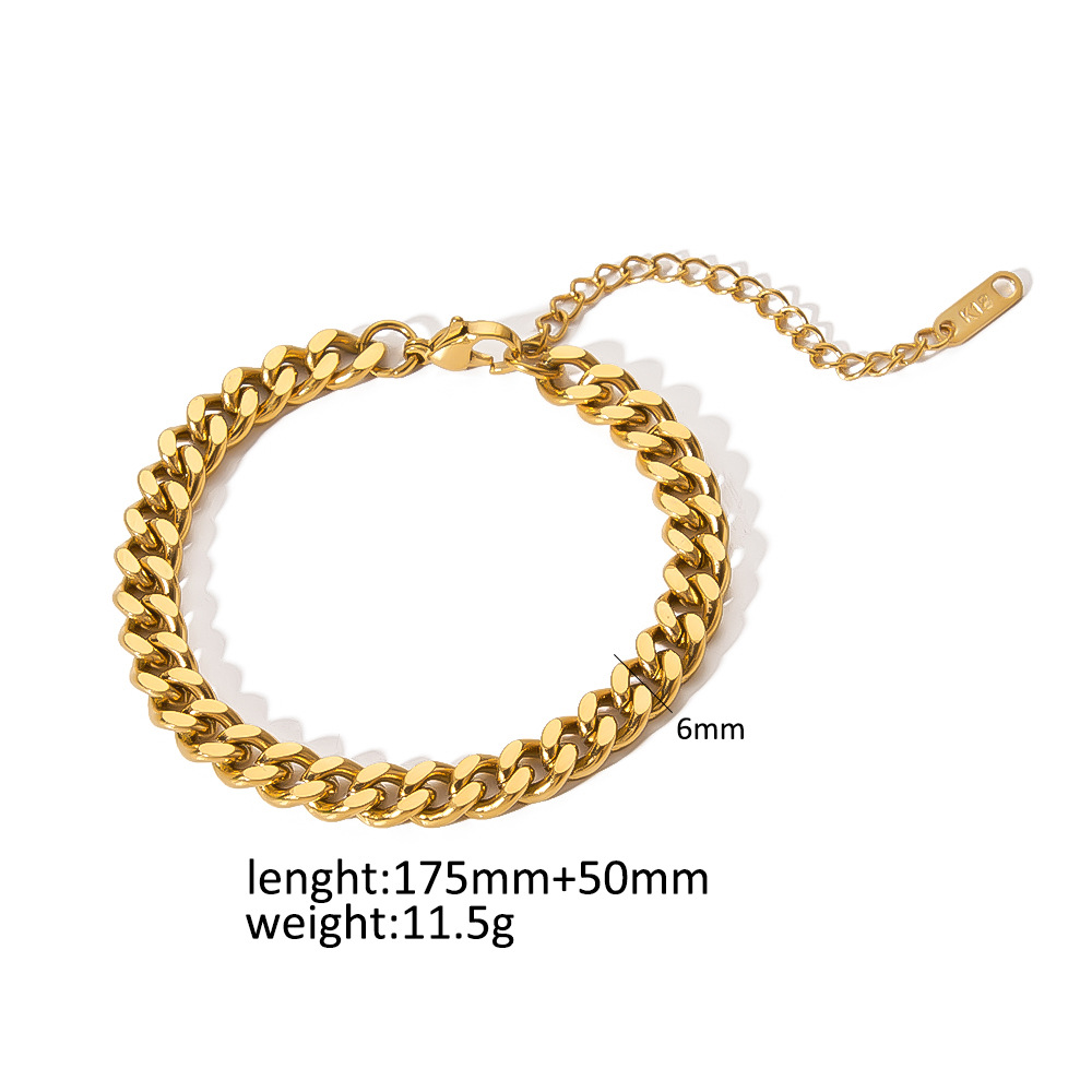 Titanium steel bracelet diy bracelet 18k gold plated stainless steel chain bracelet