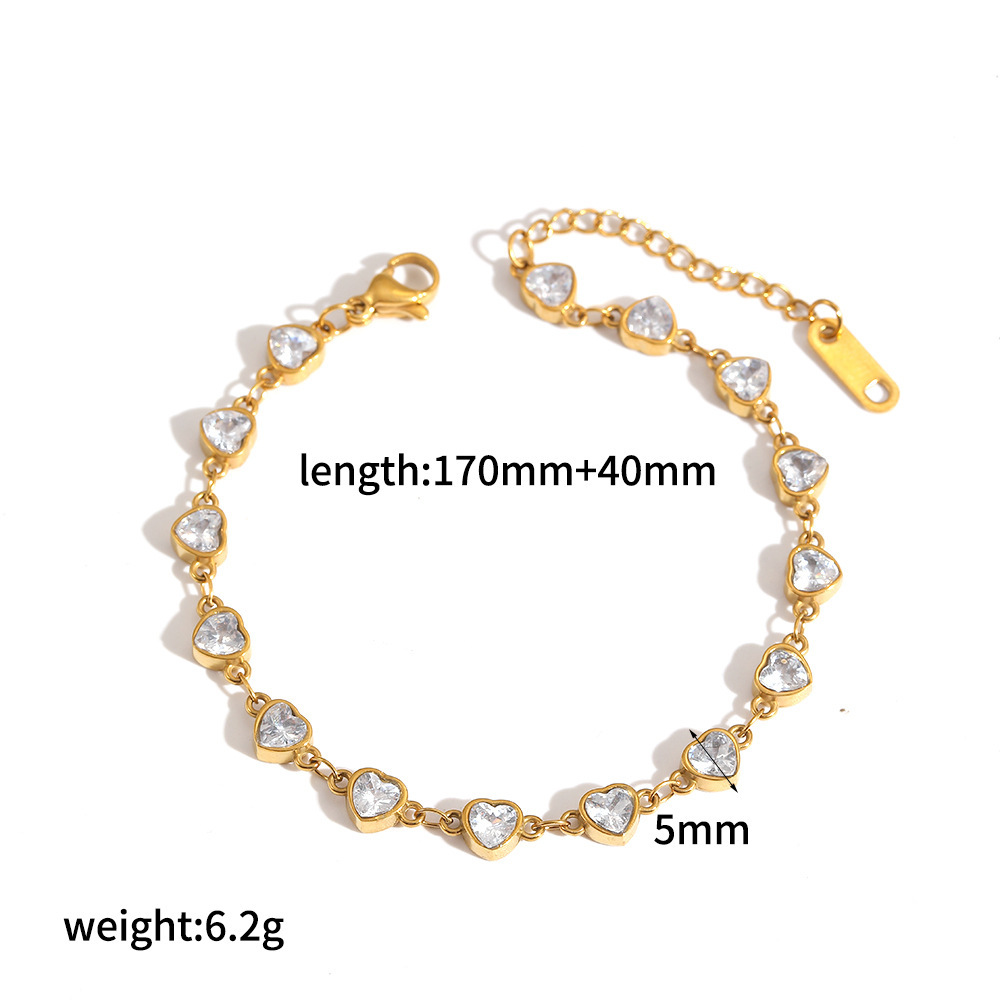 Diamond inlaid stainless steel bracelet 18k gold titanium steel bangle bracelet