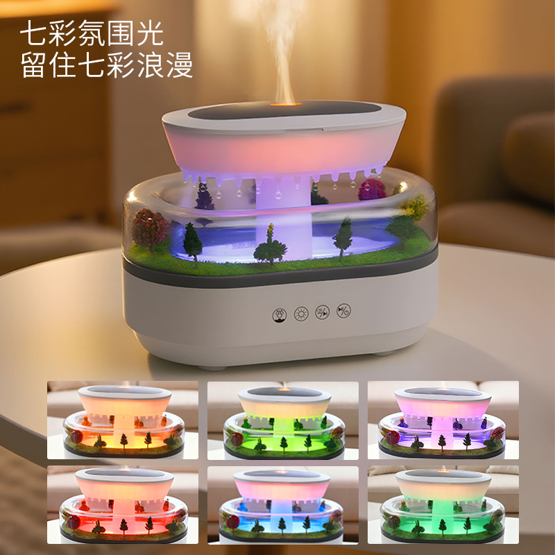 Raindrop micro landscape aromatherapy diffuser atomizer household humidifier bedroom desktop atmosphere lamp colorful humidifier