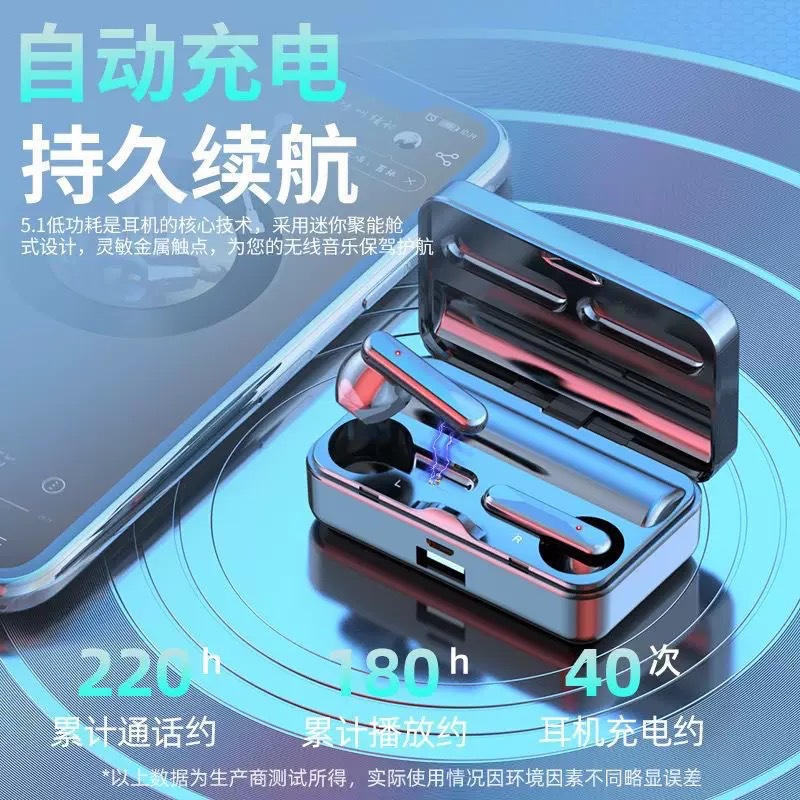 s20 bluetooth headset ultra-long battery life digital display large capacity semi-in-ear low-bass earphones