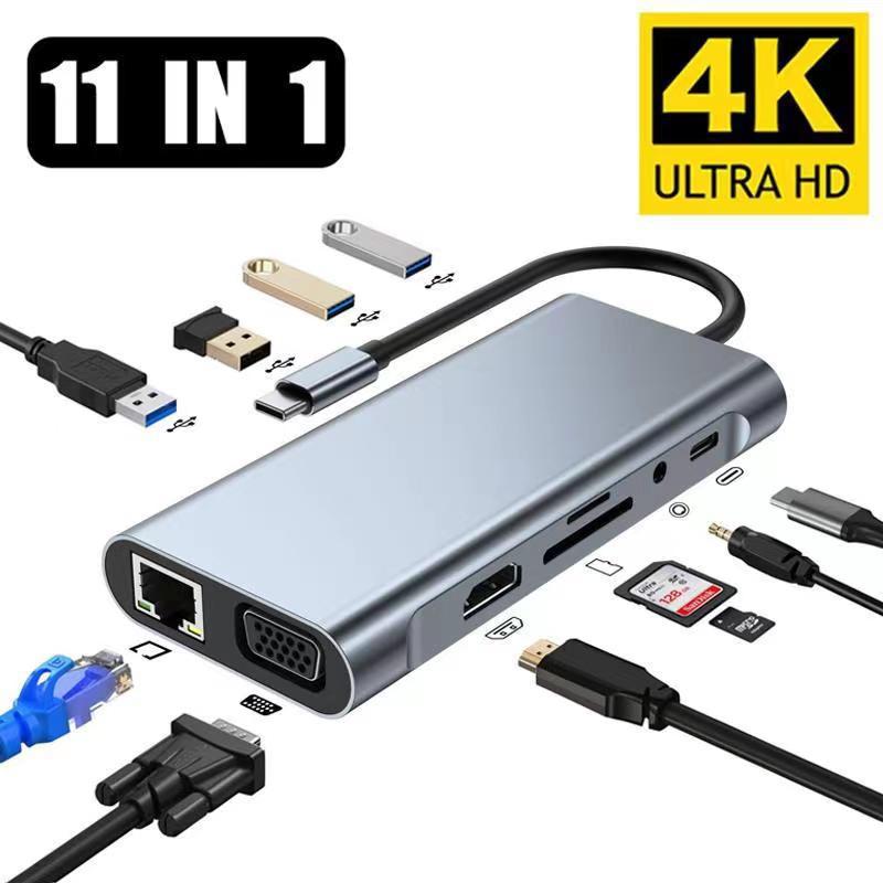 11-in-1 Docking Station Type-C Docking Station Gigabit Ethernet Notebook Multi-function Converter USB 3.0