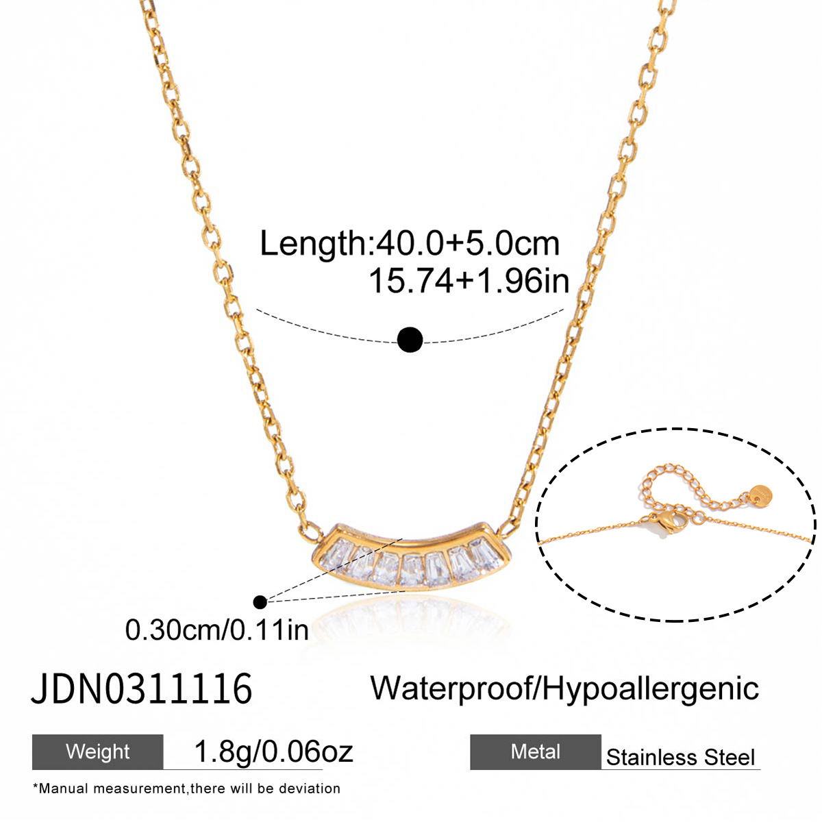 Jieding titanium steel niche necklace accessories women zircon pendant stainless steel accessories