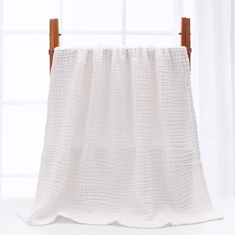 Baby bath towel pure white pure cotton six-layer gauze face wash bath super soft absorbent baby blanket children towel