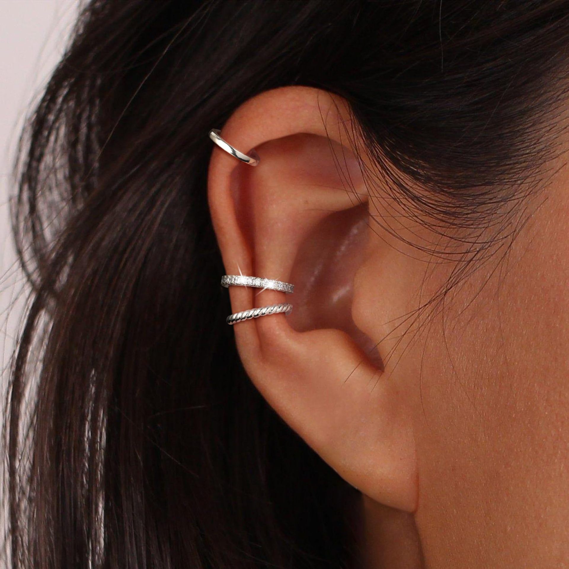 Zircon Wheat Ear Integrated Ear Cuff Earring Sparkling Leaf Ear Buckle Ear Jewelry