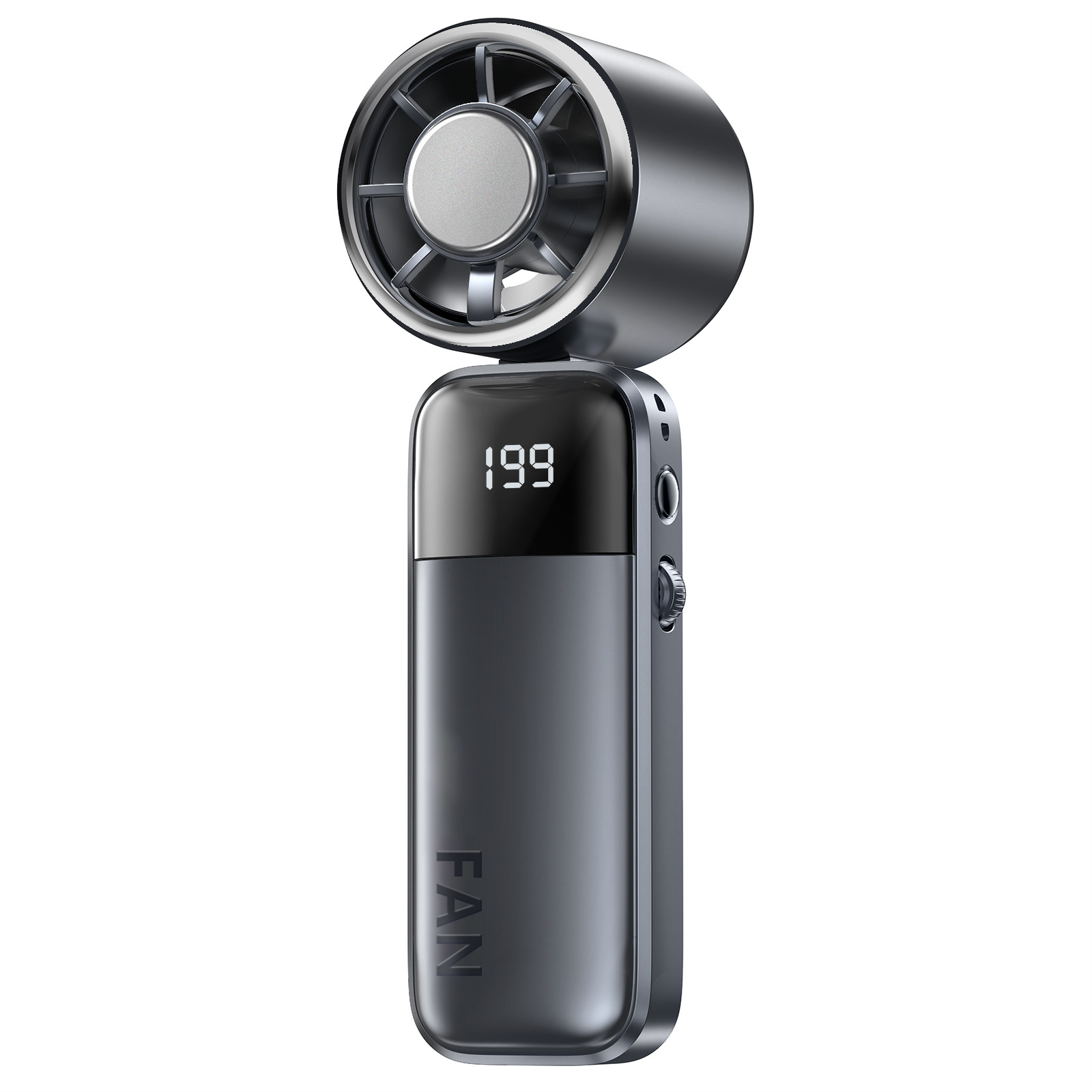 New Semiconductor Ice Compressor Handheld Fan Portable Outdoor Foldable Small Fan Turbo Digital Display Mini Fan