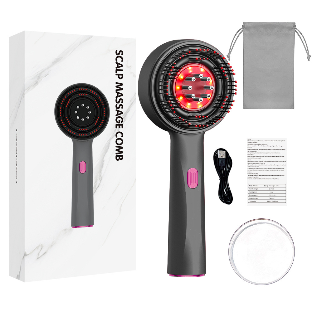 New electric massage comb for home use, scalp liquid guide comb, red light anti-hair loss hair care comb, multifunctional massage comb