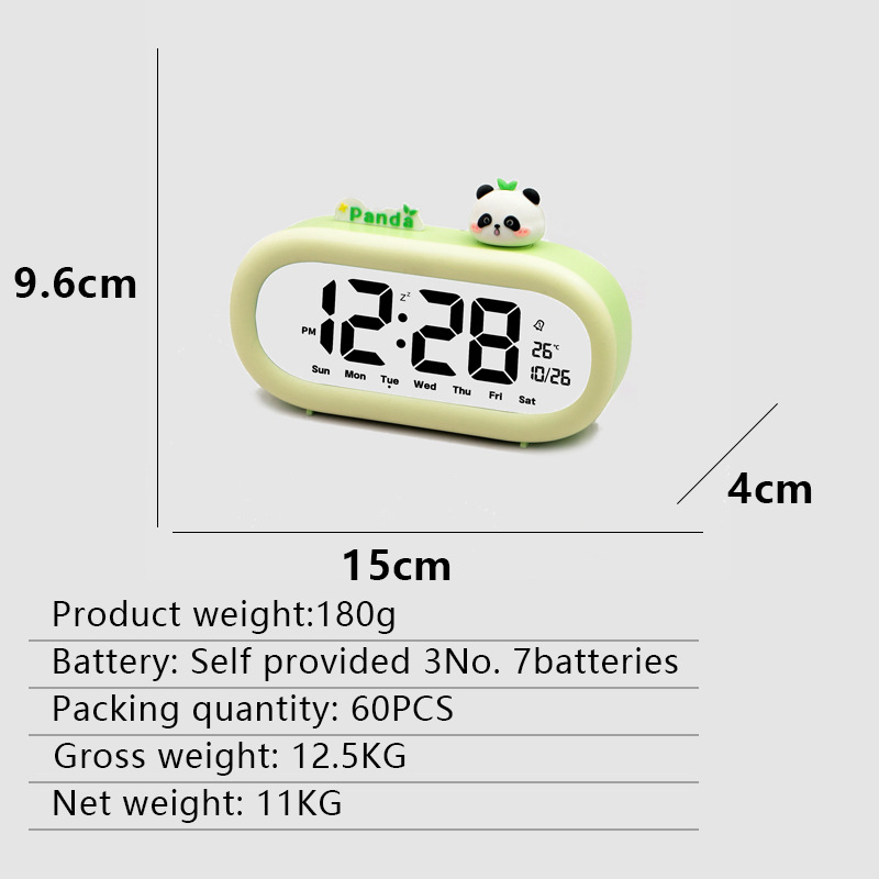 LCD electronic alarm clock bedroom desktop silent student special learning children cartoon alarm clock electronic clock living room