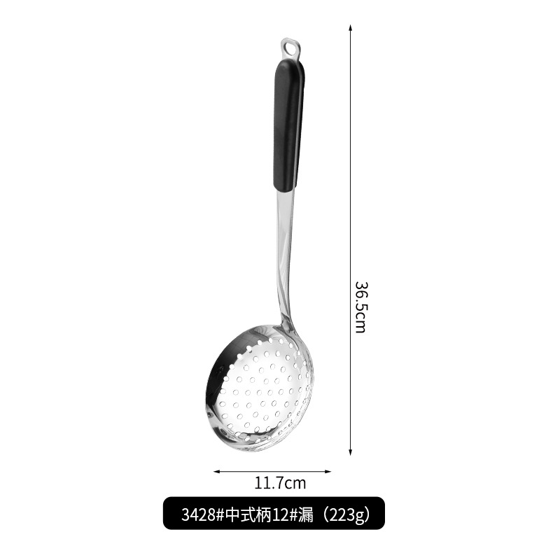 Stainless Steel Bakelite Handle Bright Chinese Style Handle Frying Pan Spatula Soup Spoon Slotted Spoon Cooking Home Kitchen Utensils Set Carefully Selected