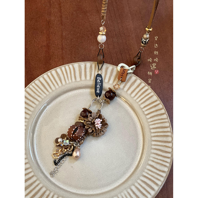 Bohemian ethnic style long pendant sweater chain women summer niche necklace accessories with skirt decoration
