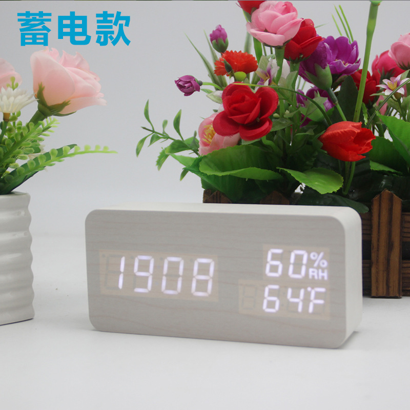 长方温湿度白木白字（充电款）