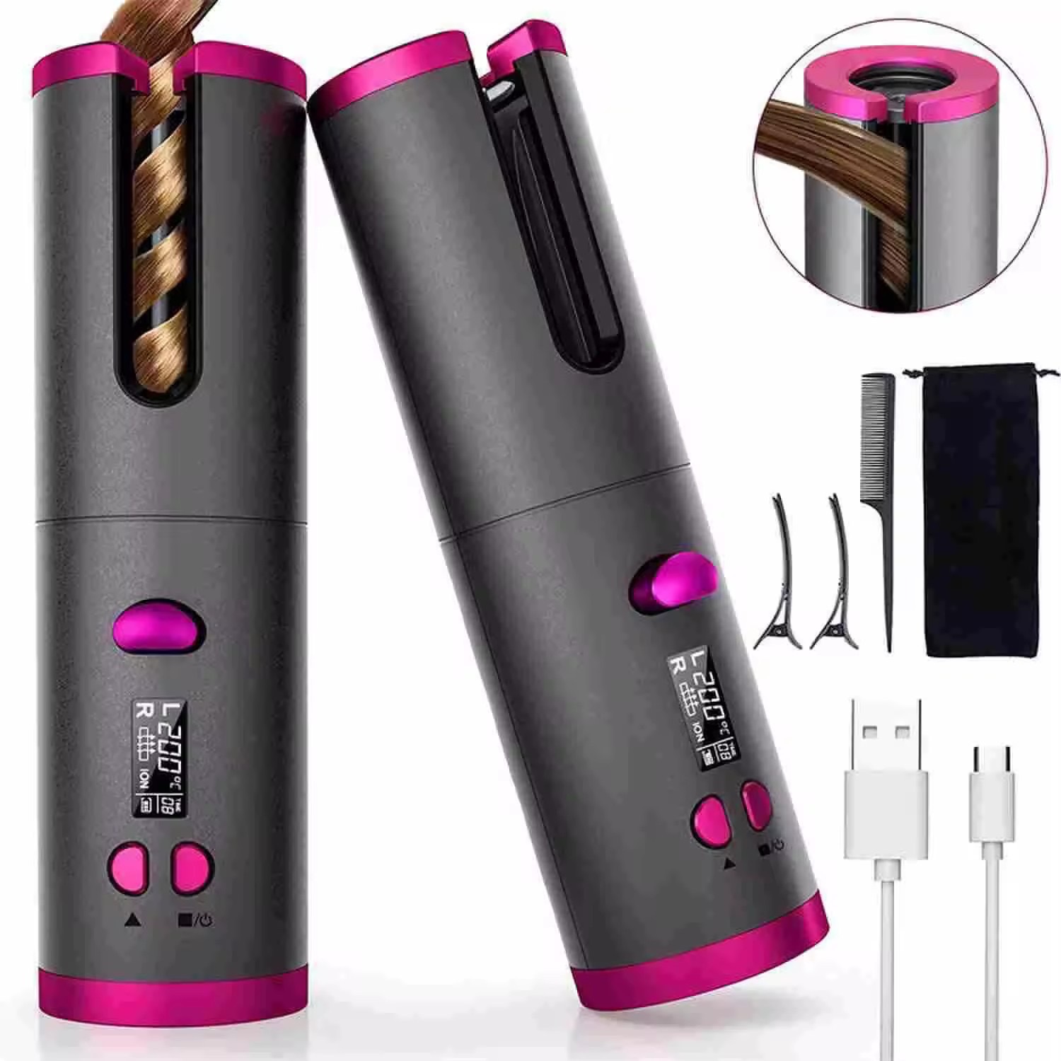 USB Curling Iron / Wireless Rechargeable Automatic Curling Iron Lazy Curling Gift