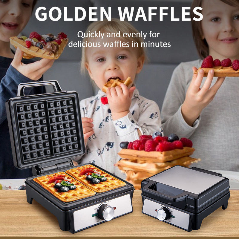 Waffle Maker Large Size Three or Two Slices Toaster Single Plate Household Breakfast Machine Waffle Maker