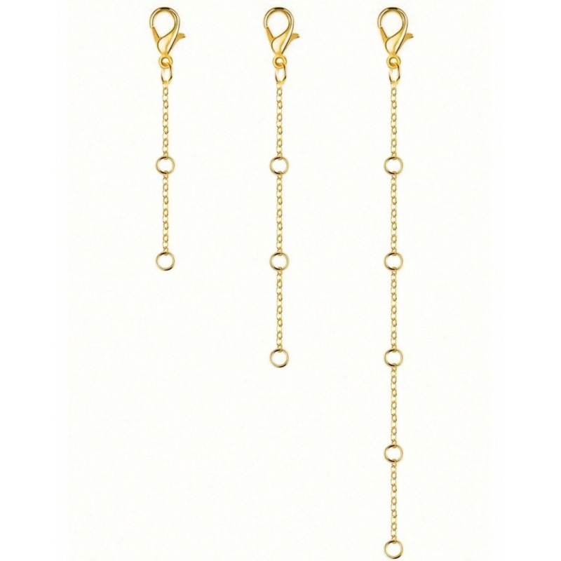 3-piece stainless steel vacuum plated tail chain lobster clasp extension chain DIY bracelet necklace materials
