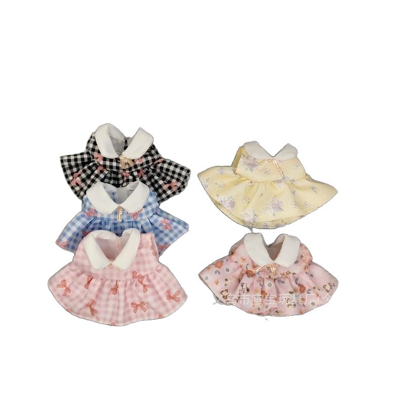 New Zsiga Gazi Sister Movable Doll Potato Doll Long Leg KT Doll Collar Floral Plaid Dress Doll Clothes