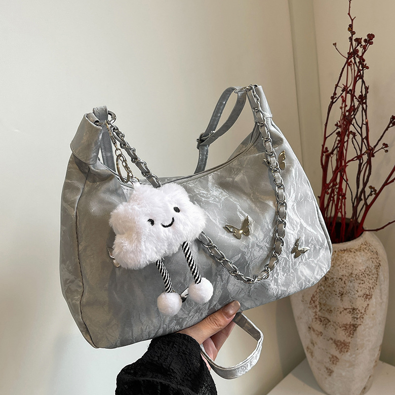 Small bag women 2026 autumn new butterfly decoration crossbody bag single shoulder underarm handbag small square bag