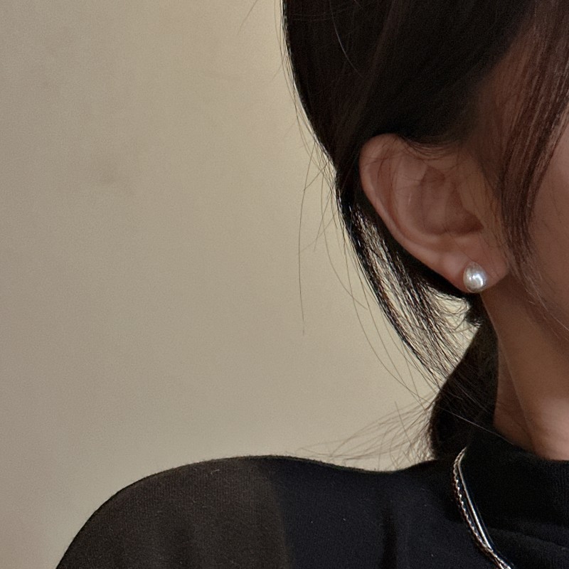 S925 sterling silver brushed texture earrings simple INS style ear accessories