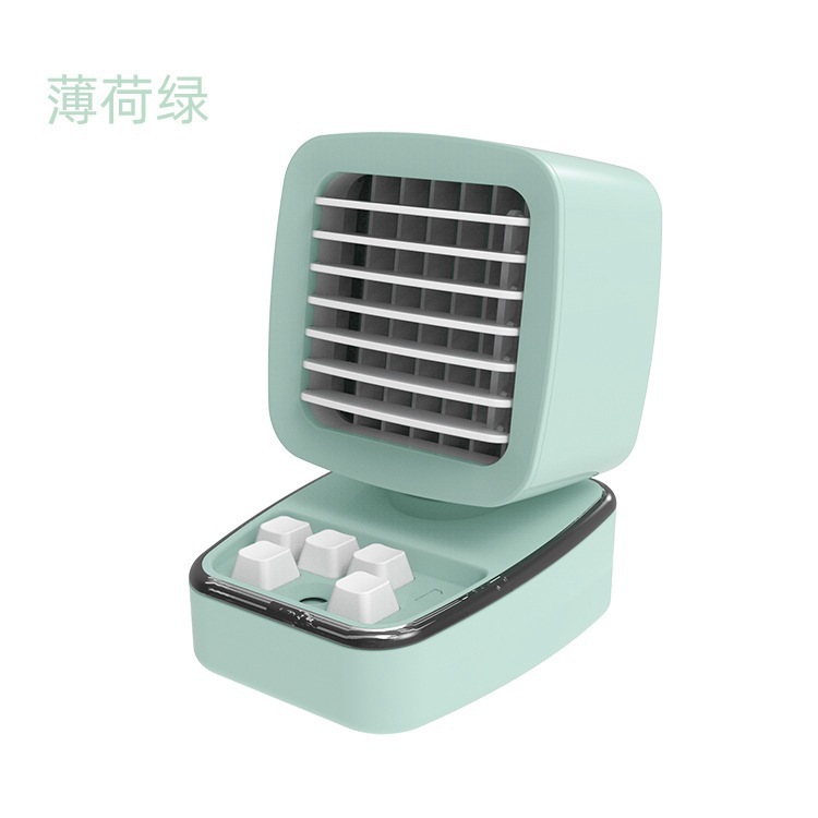 New spray mist fan, cute computer-shaped cooling summer USB rechargeable mini desktop fan