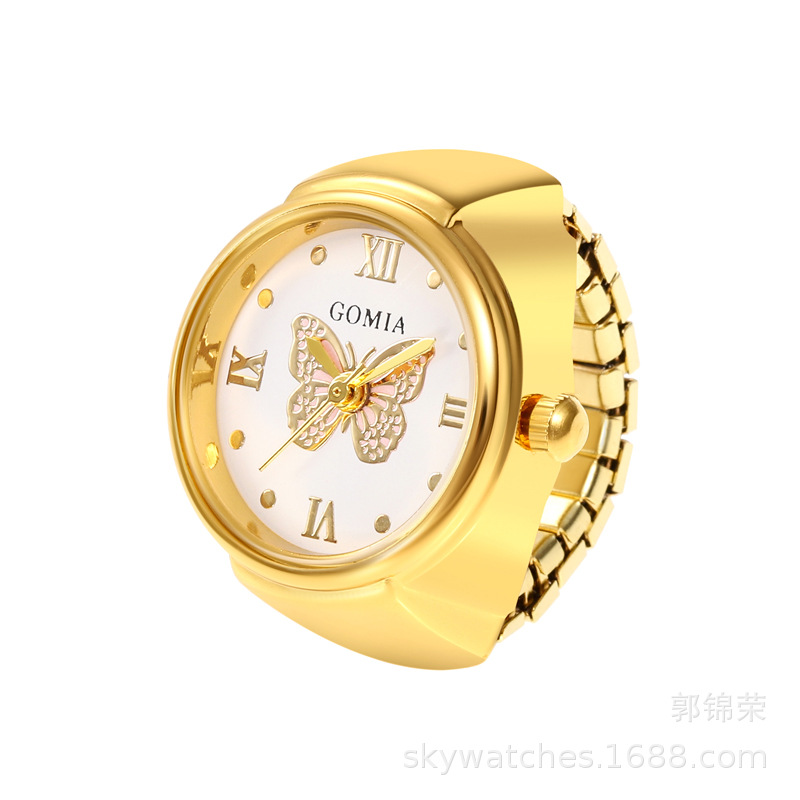 Domestic Movement Men's and Women's Finger Watch Casual Couple Ring Watch 3D Butterfly Direct Wholesale