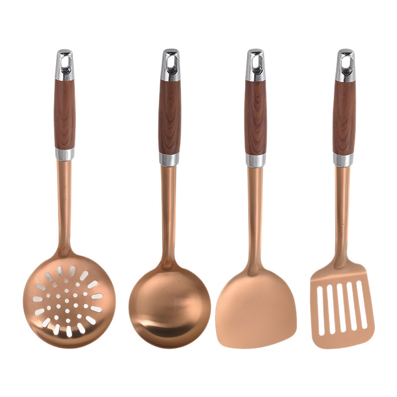 Thickened Stainless Steel Spatula Frying Spoon Slotted Spoon Frying Spatula Kitchen Utensils Set Frying Iron Spatula Home Kitchen Anti-Scald