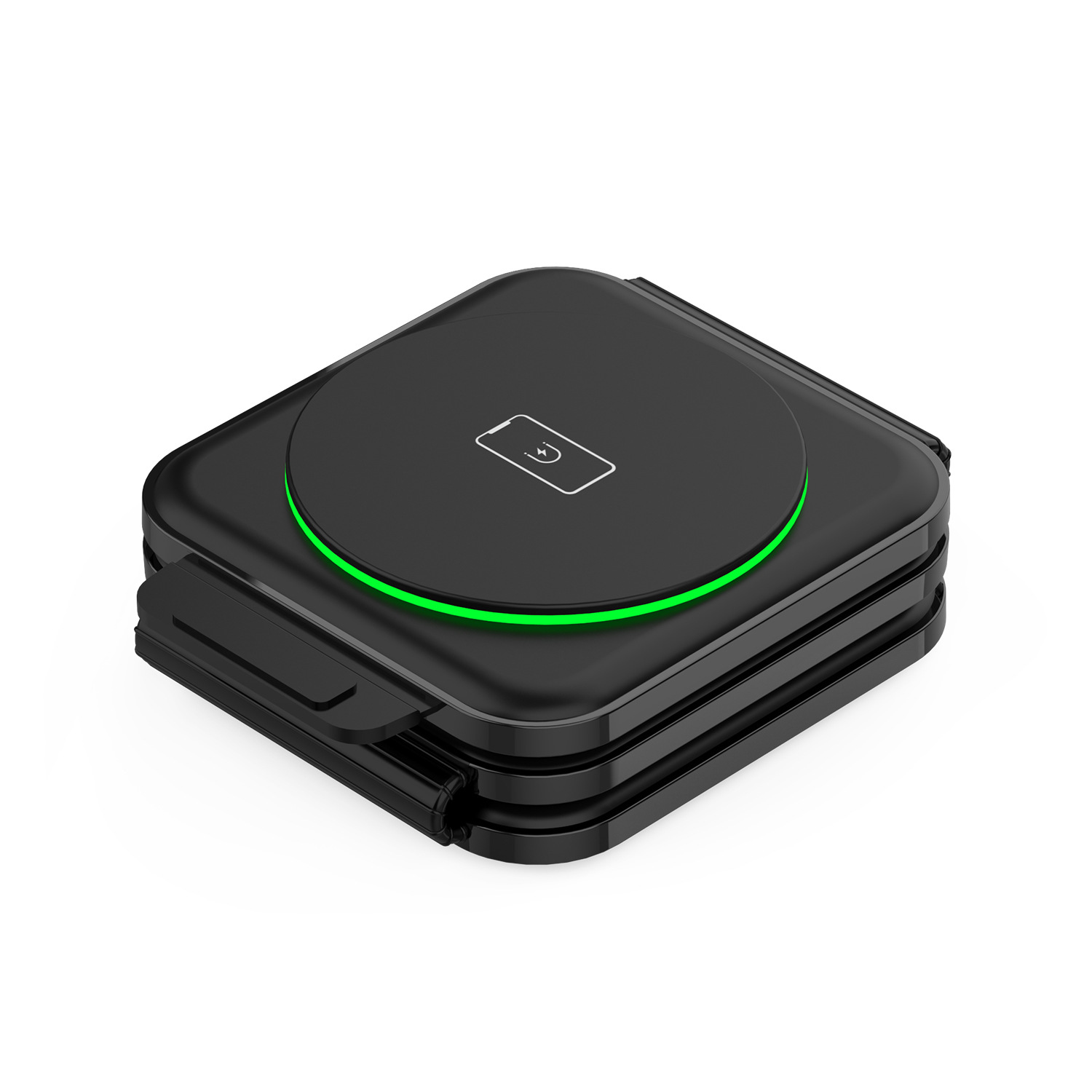 Magnetic three-in-one foldable wireless charger 15W desktop stand for Apple phones watches earphones