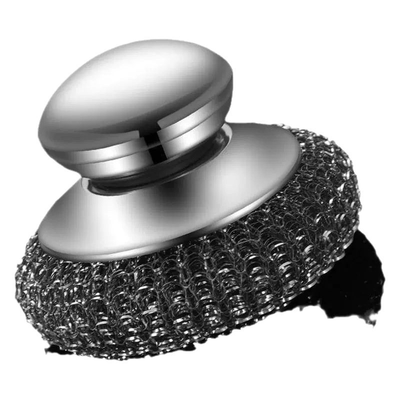 Handle stainless steel scrubber, household non-shedding cleaning ball, large iron wire brush, kitchen pot washing
