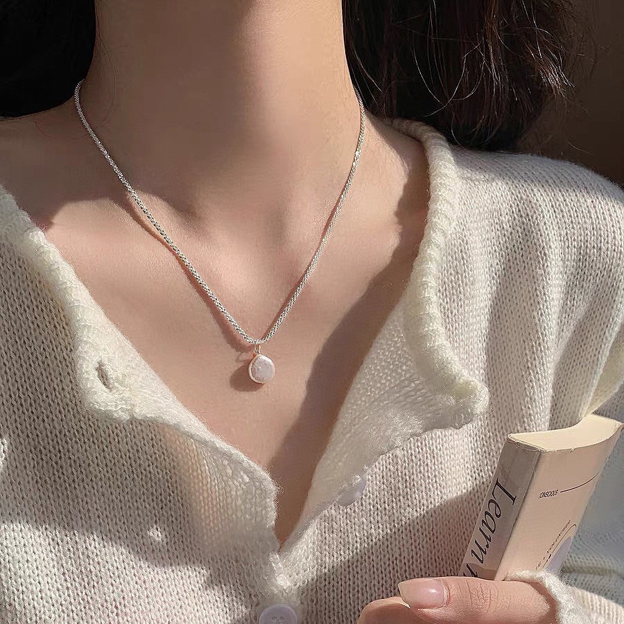 Double Layer Stackable Baroque Collarbone Chain Pendant Niche Zhuji Natural Freshwater Pearl Necklace for Women