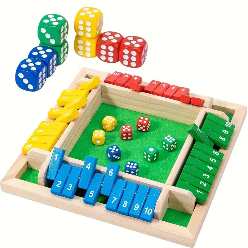 Party Multi-person Interactive Drinking Game Tabletop Chess and Card Game Four-sided Number Flip Game Prop