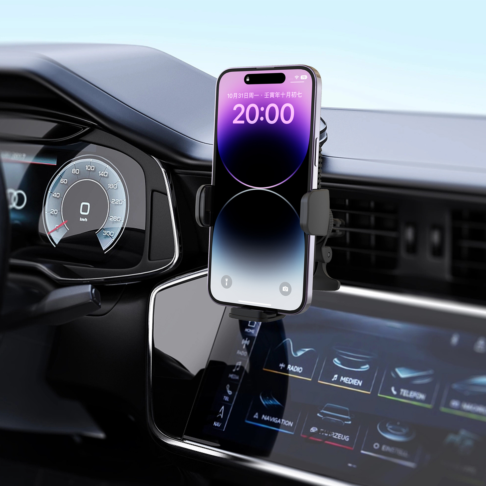 KC certified semiconductor electronic cooling + fan cooling car wireless charger mount