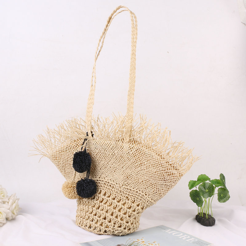 2026 new straw woven beach bag, summer fairy woven shoulder bag, vacation handbag