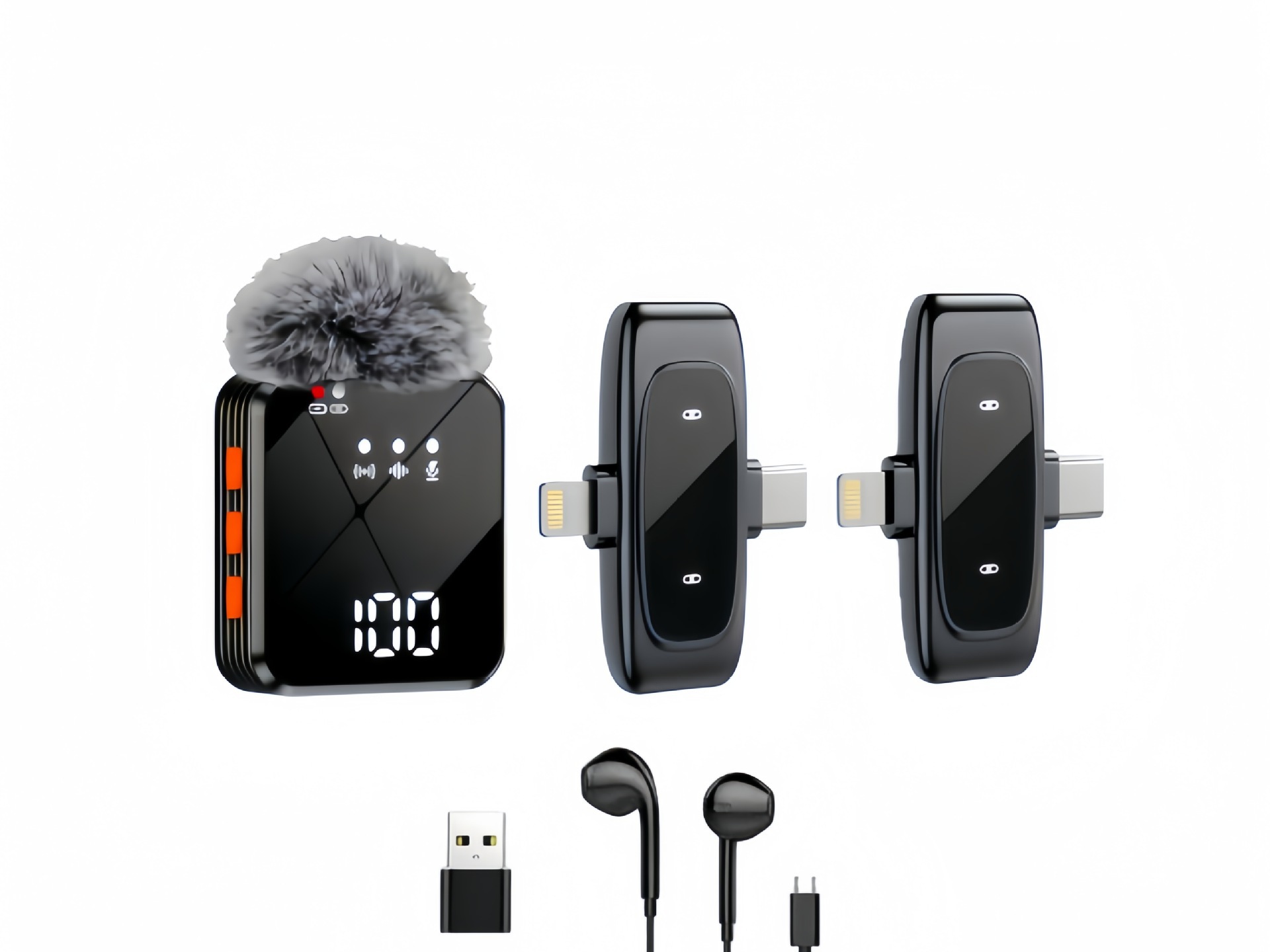 2026 new one transmitter four receiver multi-platform live wireless lavalier microphone noise reduction reverb monitoring high-definition sound pickup