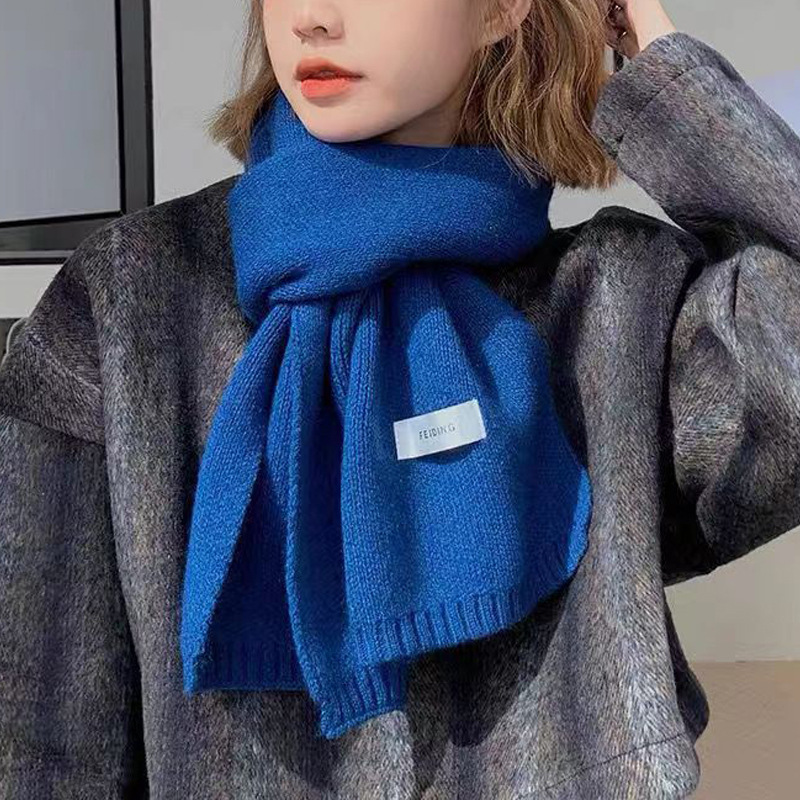 Autumn and winter new deer velvet knitted scarf shawl warm knitted neck scarf neck protection thick scarf