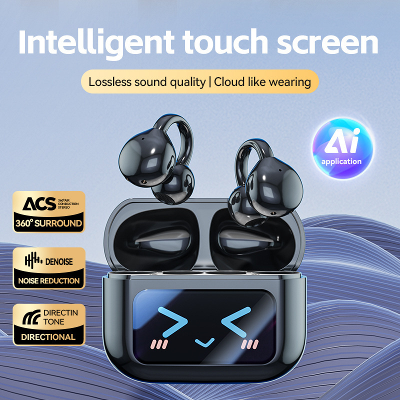 M100 Bluetooth Headphones Clip-on Ear Non-in-ear With Screen Digital Display Color Screen Long Battery Life Wireless Bluetooth Headphones