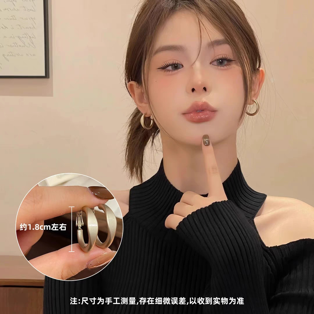 21#磨砂咖金色耳圈