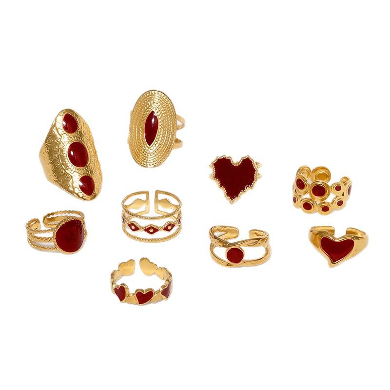 Vintage niche stainless steel open ring women